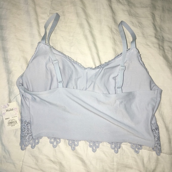 Baby Blue Lace Bralette w Padding - Picture 2 of 4
